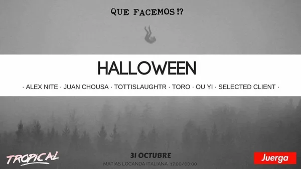Cartel do Halloween en Matías Locanda Italiana, 31 de outubro de 2016.